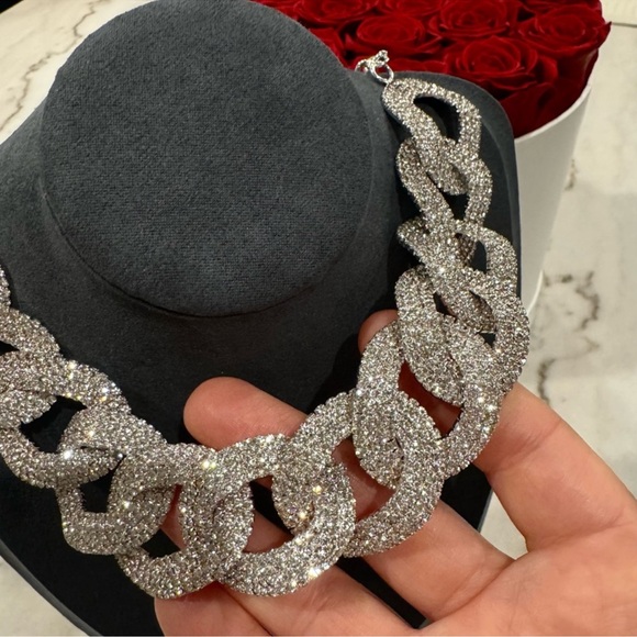 NWT NATASHA Crystals Chain Necklace - Picture 4 of 8